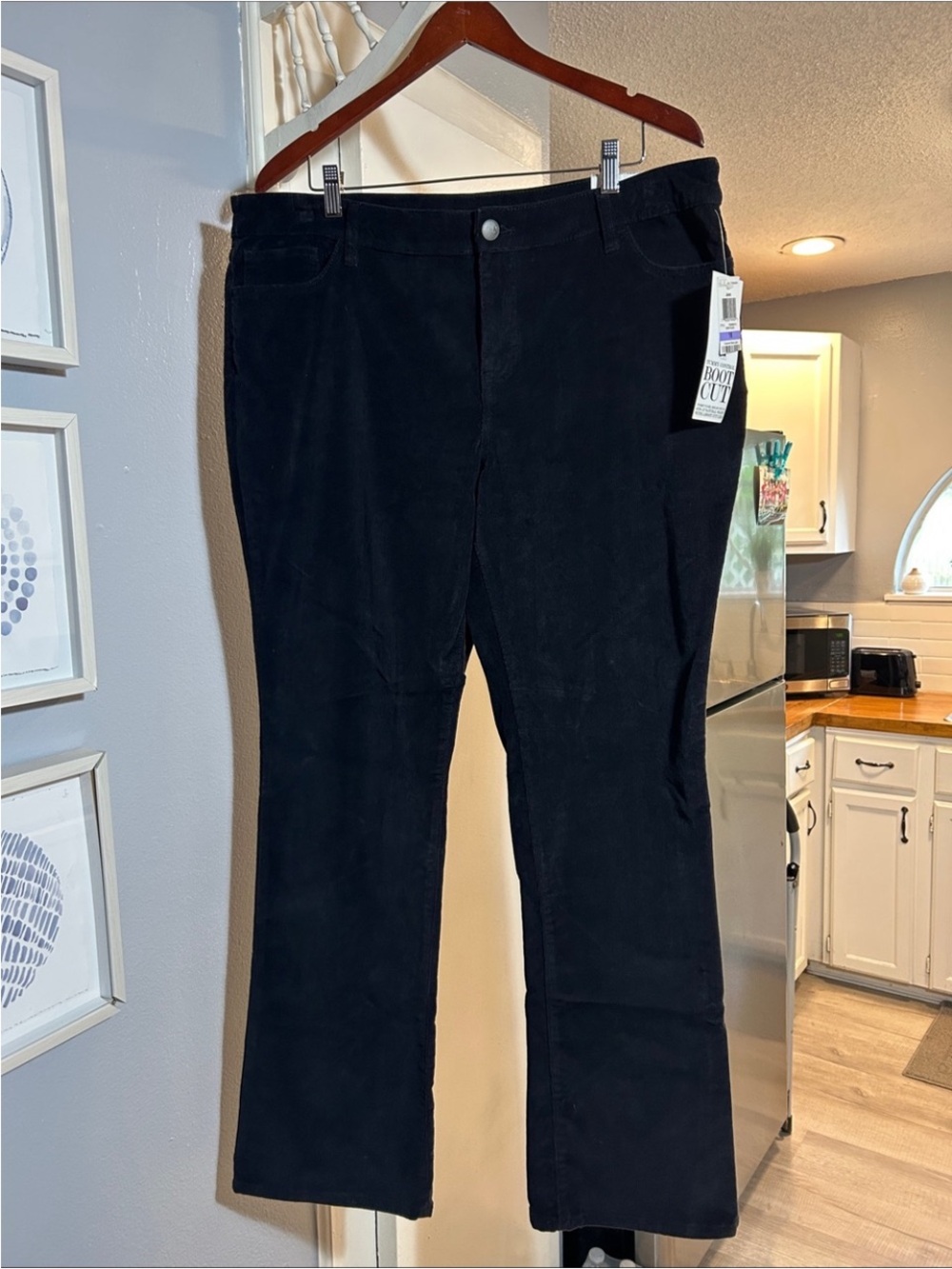 Vintage Style & Co. Womens Size 18 Black Corduroy Tummy Control Bootcut Jeans